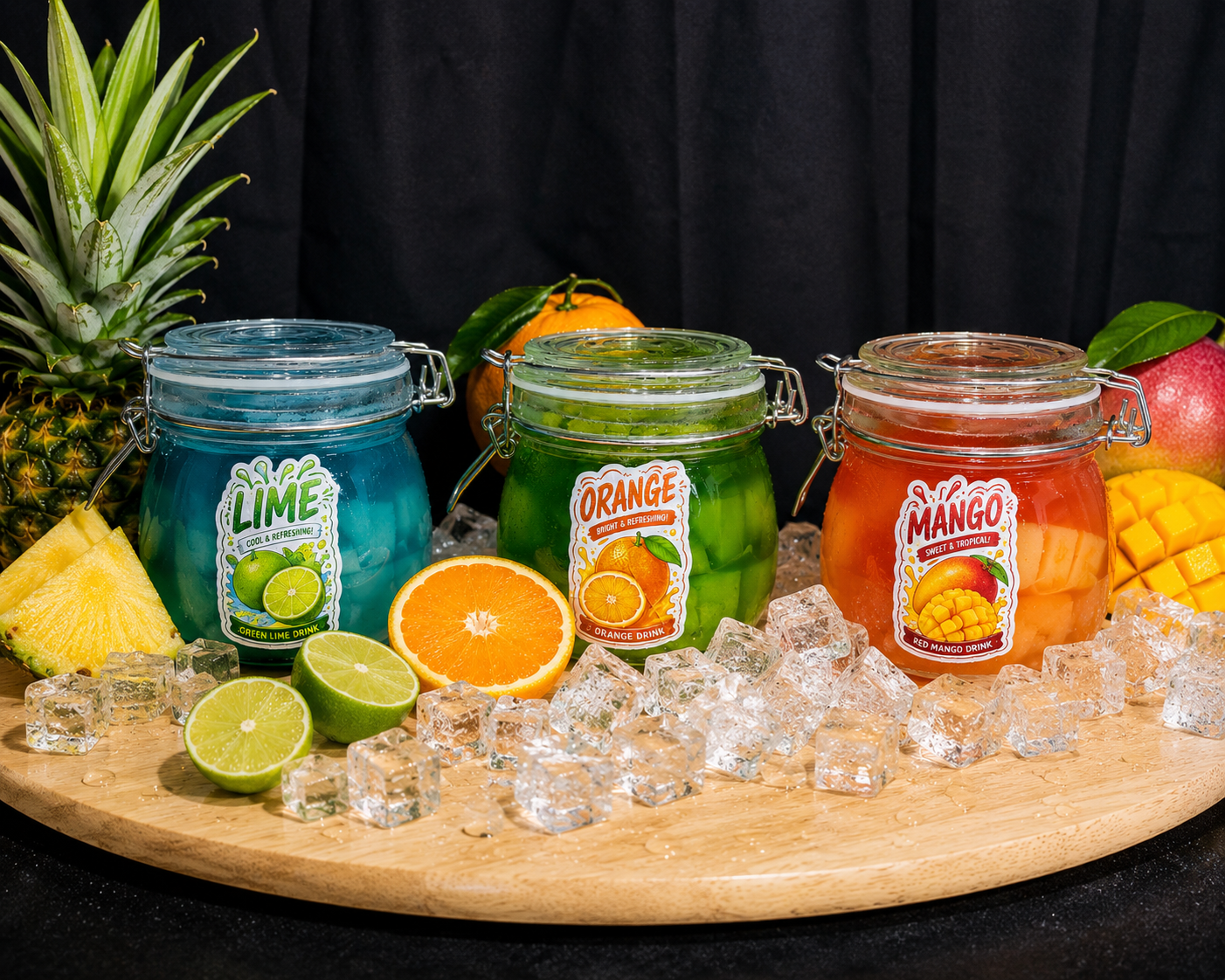 Pineapple ( orange ) ( mango ) ( lime )